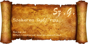 Szekeres György névjegykártya